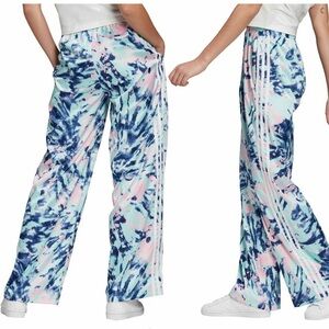 adidas Blue and Pink Tie-Dye Wide Leg Pants